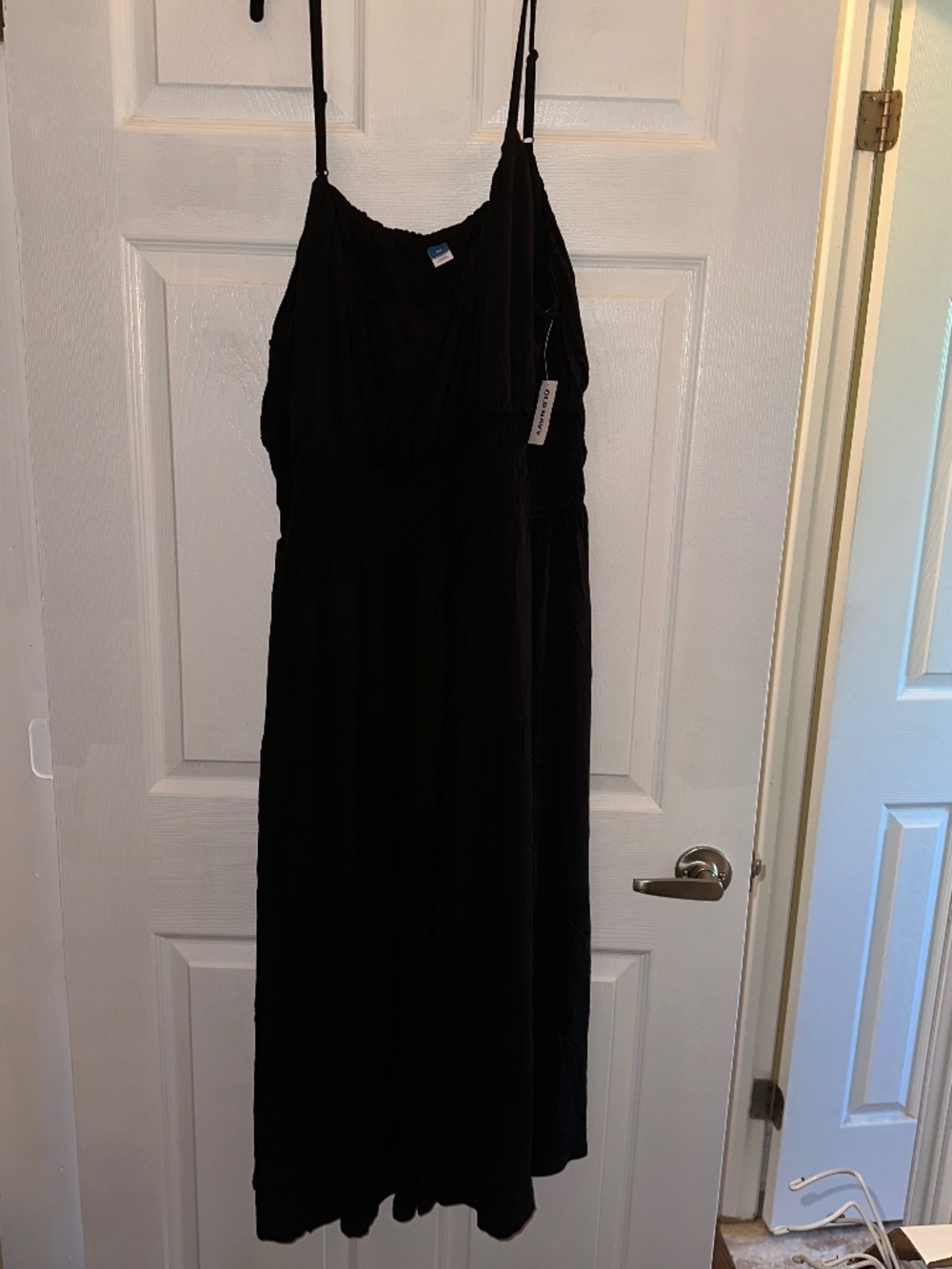 Old Navy Fit & Flare Jersey Smocked Waist Midi Dress NWT Black 3X Plus Size